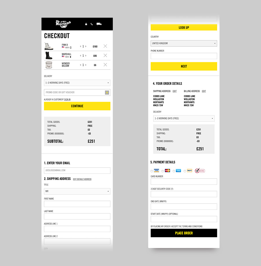 responsive design for Dr Martens