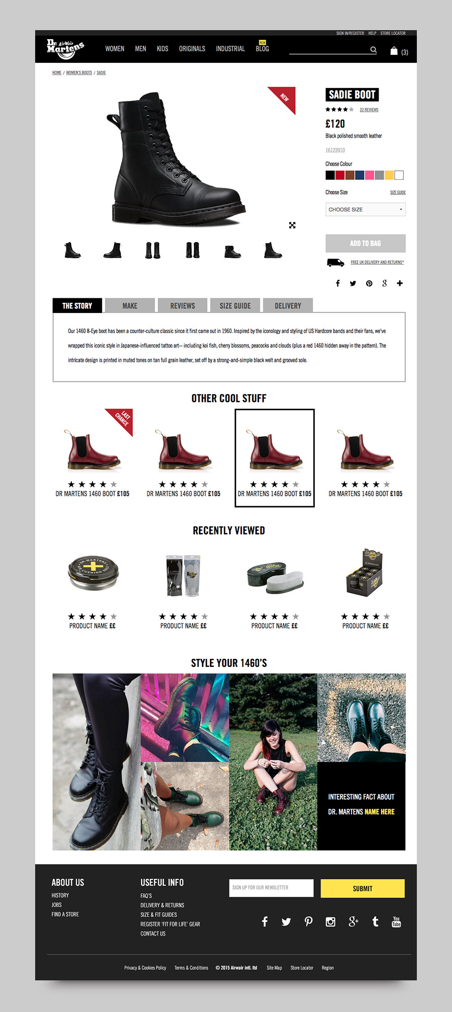 responsive design for Dr Martens